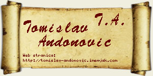 Tomislav Andonović vizit kartica